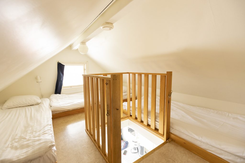 Trappen upp till loftet.