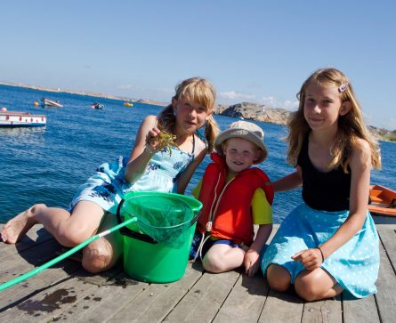 krabbfiske barn med hink och ha v kopia